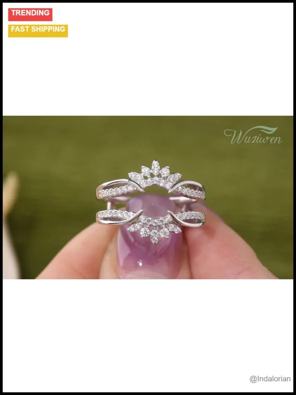 Vintage Cubic Zirconia Ring Enhancer in 925 Sterling Silver